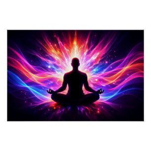 Pôster Cartaz Glossy Chakras de Meditação Arte Espiritual