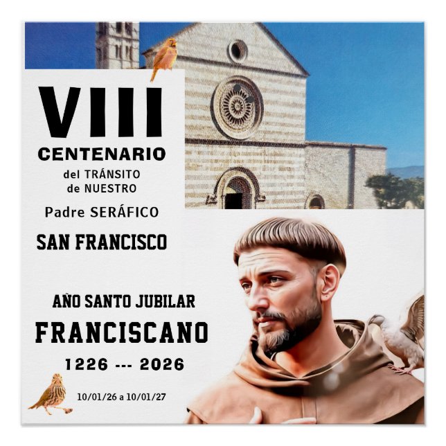 Pôster Cartaz Glossy de São Francisco de Assis (Frente)