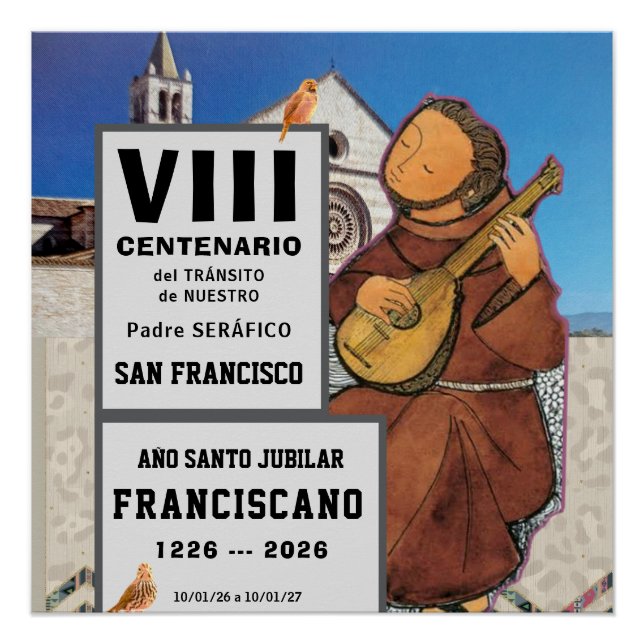 Pôster Cartaz Glossy de São Francisco de Assis (Frente)