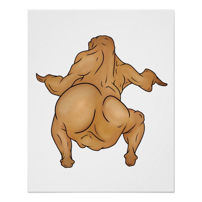 Pôster Cartaz Glossy de Twerkey de Ação de Graças (Frente)