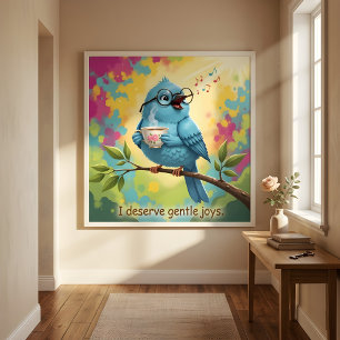 Pôster Cartaz Glossy Estética de Pássaro Aconchegante