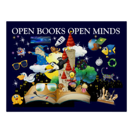 Pôster Cartaz Glossy Livros Abertos Escola