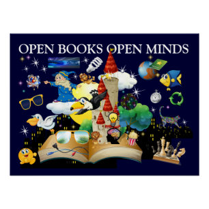 Pôster Cartaz Glossy Livros Abertos Escola