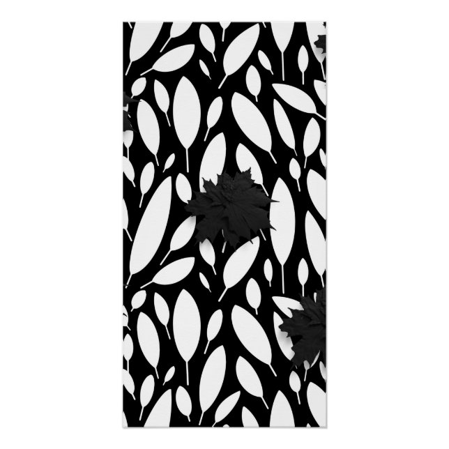 Pôster Cartaz Glossy Preto e Branco "Botanic Balance" (Frente)