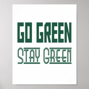Pôster Cartaz Go Green (tamanho de moldura de imagem padr