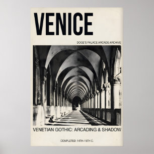 Poster Cartaz Gótico Veneziano Arquitetura da Arcada de V