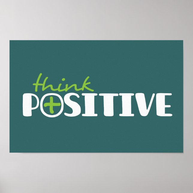 Pôster Cartaz gráfico positivo longo verde (Frente)