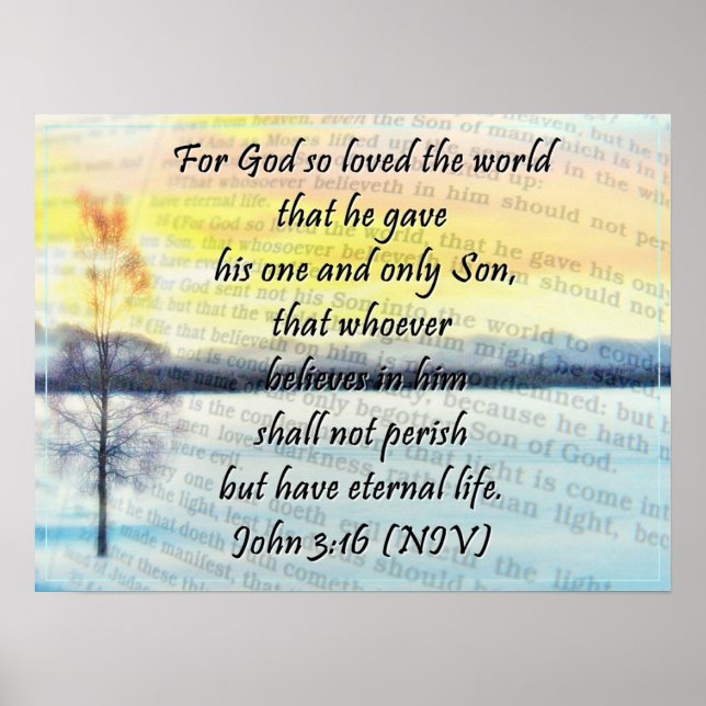 Poster Cartaz Grande João 3:16 (Frente)