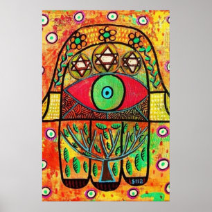 Pôster Cartaz Hamsa da Árvore da Vida