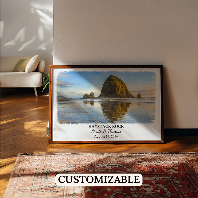 Poster Cartaz Haystack Rock Oregon, Personalizado Cannon  (Criador carregado)