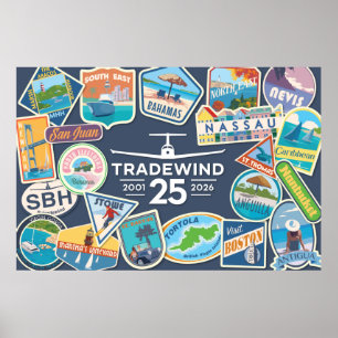 Poster Cartaz Horizontal do 25º Aniversário Tradewind