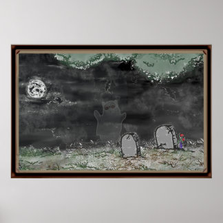 Poster Cartaz Horizontal Quadriculado Foto Fantasma Boba