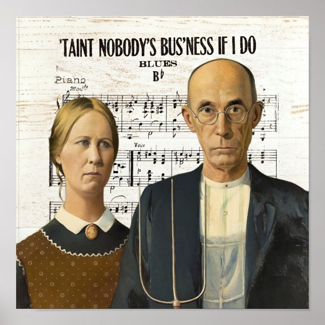 Poster cartaz humor American Gothic (Frente)