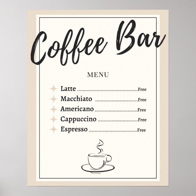 Poster Cartaz/Impressão para Café (Sem Moldura) - 16"x20" (Frente)