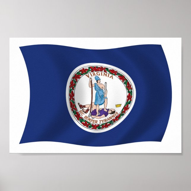 Pôster Cartaz Impresso da Bandeira da Virgínia (Frente)