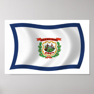 Pôster Cartaz Impresso da Bandeira da Virgínia Ocidental