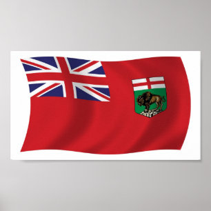 Poster Cartaz Impresso da Bandeira de Manitoba