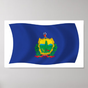 Poster Cartaz Impresso da Bandeira de Vermont