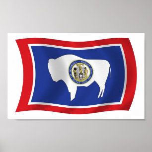Pôster Cartaz Impresso da Bandeira de Wyoming