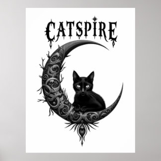 Poster Cartaz Impresso Gótico Preto da Catspire Lua