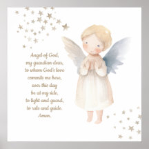Cartaz imprimível de anjo da guarda