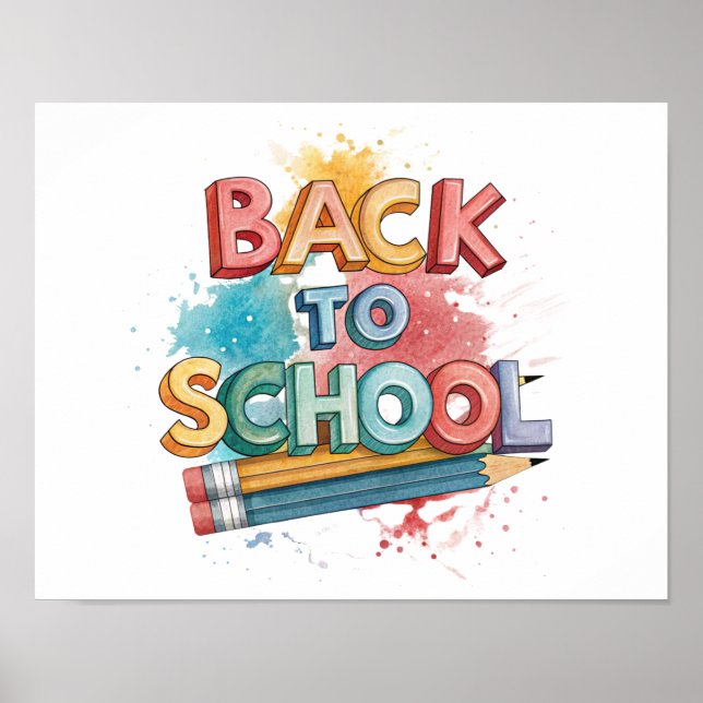 Poster Cartaz Imprimível de Volta às Aulas (Frente)
