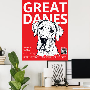 Poster Cartaz Imprimível do Great Dane – Estético Great D