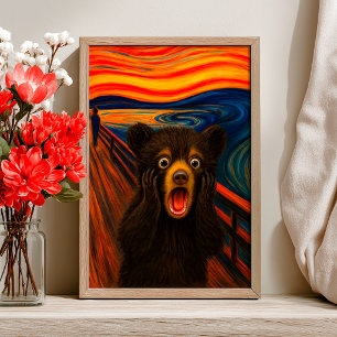 Poster Cartaz Inspirado no Grito Divertido de Urso Preto