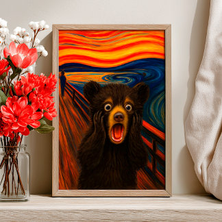 Poster Cartaz Inspirado no Grito Divertido de Urso Preto