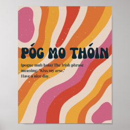 Poster Cartaz inspirado nos anos 70 com Póg mo thóin irla