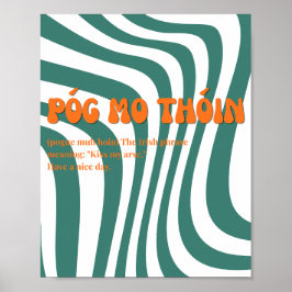 Poster Cartaz inspirado nos anos 70 com Póg mo thóin irla