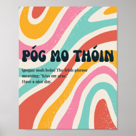 Poster Cartaz inspirado nos anos 70 com Póg mo thóin Irla