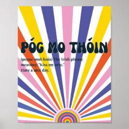 Poster Cartaz inspirado nos anos 70 com Póg mo thóin irla