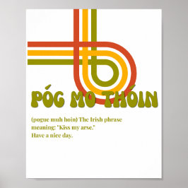 Poster Cartaz inspirado nos anos 70 com Póg mo thóin irla