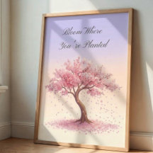 Cartaz Inspirador de Arte de Parede de Flor de Cer