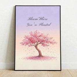 Poster Cartaz Inspirador de Arte de Parede de Flor de Cer