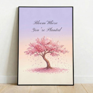 Poster Cartaz Inspirador de Arte de Parede de Flor de Cer