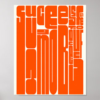 Poster Cartaz Inspirador Sucesso & Coragem – Retrô Ousado