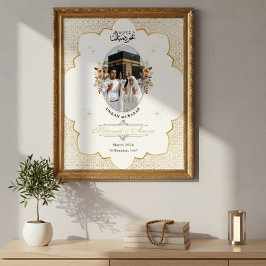 Poster Cartaz Islâmico de Foto Personalizada Umrah Mubara