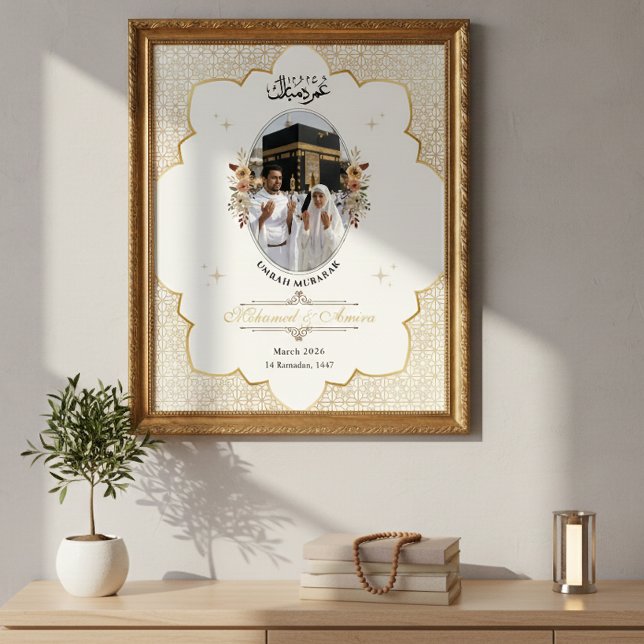 Poster Cartaz Islâmico de Foto Personalizada Umrah Mubara (Criador carregado)