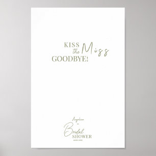 Poster Cartaz "Kiss the Miss Goodbye!" para chá de noiva