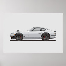 Cartaz Lendário Clássico Branco 240z Fairlady Bug