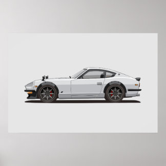Poster Cartaz Lendário Clássico Branco 240z Fairlady Bug