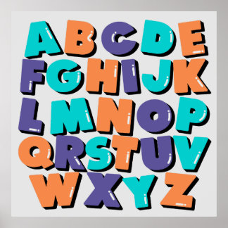 Poster Cartaz - Letras Felizes