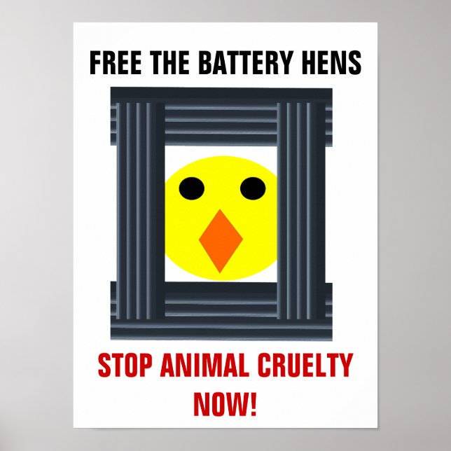 Pôster Cartaz Liberta as Galinhas de Bateria (Frente)