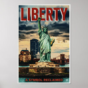 Poster Cartaz 'Liberty Reclaimed' em Estilo Vintage