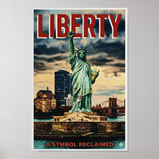Poster Cartaz 'Liberty Reclaimed' em Estilo Vintage