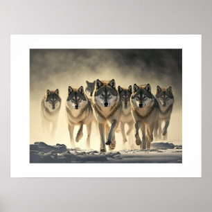 Poster Cartaz Lobos de Yellowstone