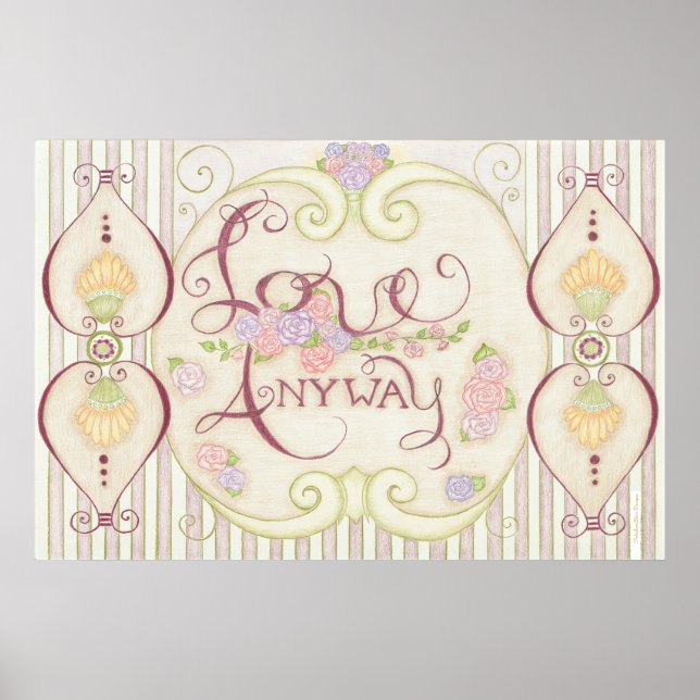 Poster Cartaz Love Anyway (Design Embelezado) (Frente)