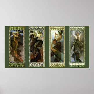 Poster Cartaz Lua e Estrelas de Alphonse Mucha